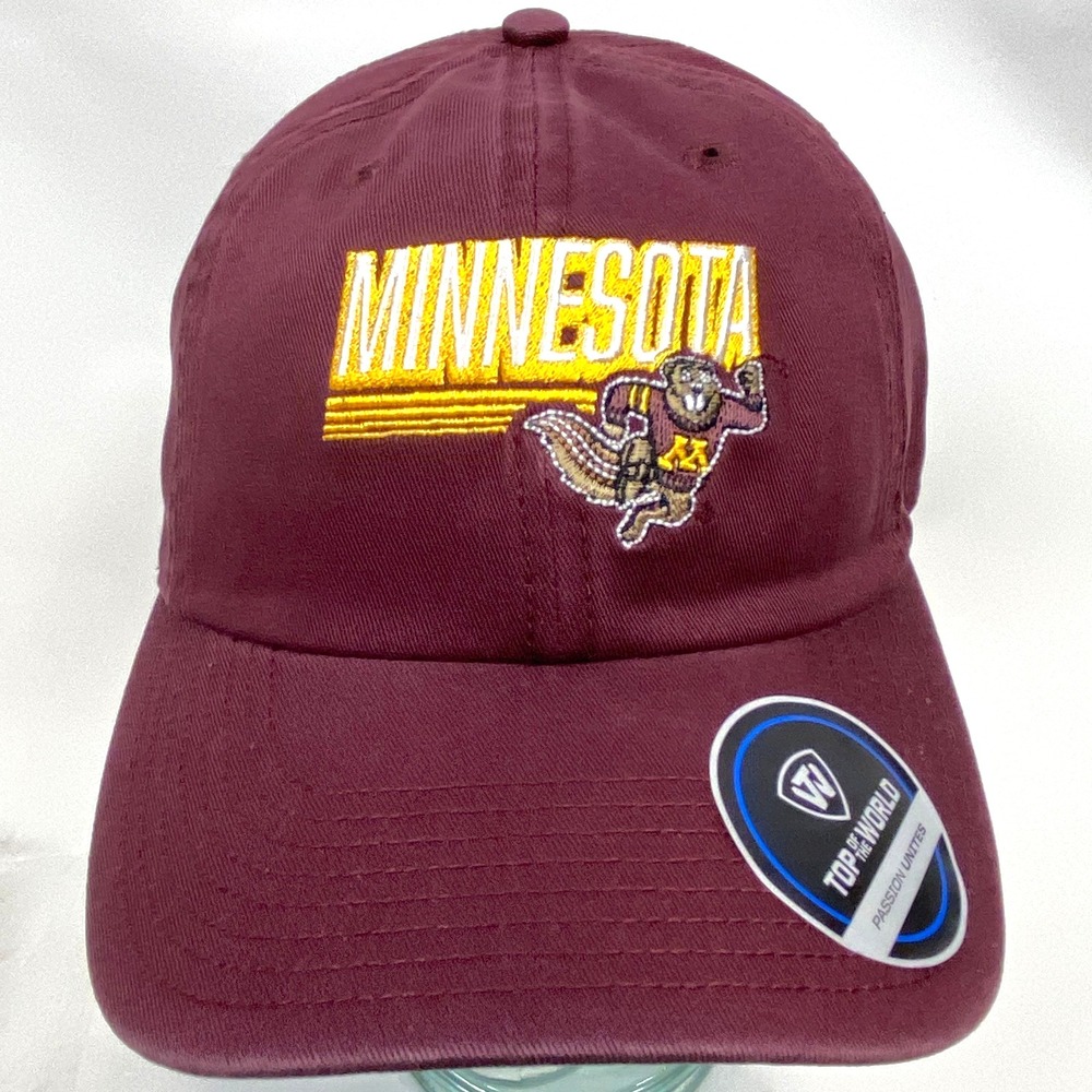 Minnesota Golden Gophers Hat Top of the World Maroon Adjustable Strapback NWT